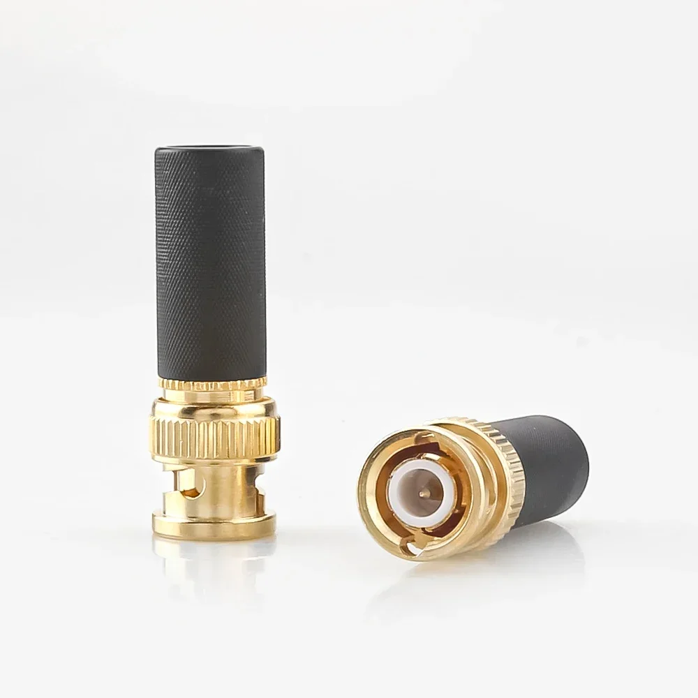 4pcs High Quality Gold Plated BNC Connector Male Plug BNC Video Cable HD SDI Connector 75-5 BNC plug