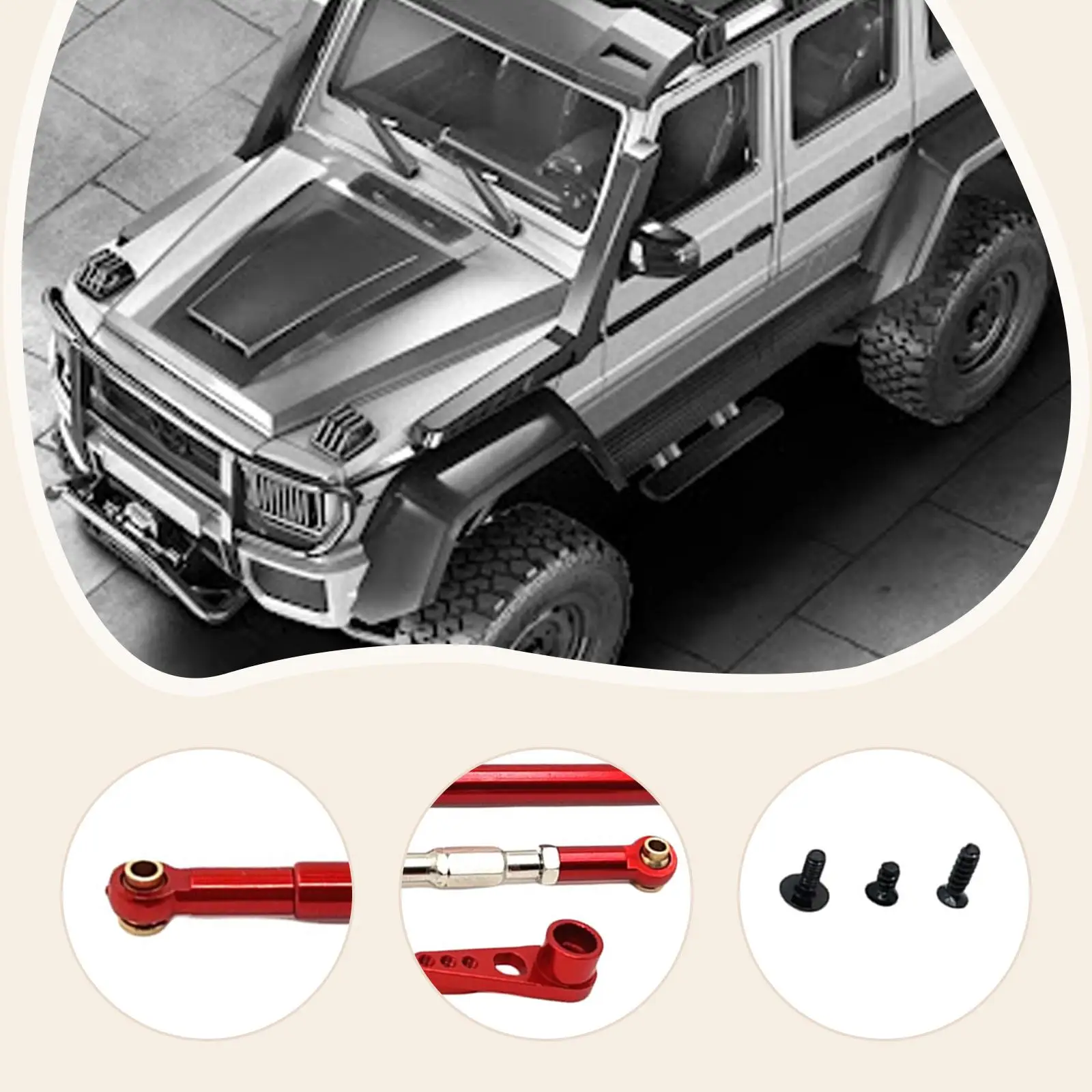 قضيب ربط توجيه معدني للسيارة RC قضيب سحب ذراع مؤازر لسيارة MN86 G500 #5