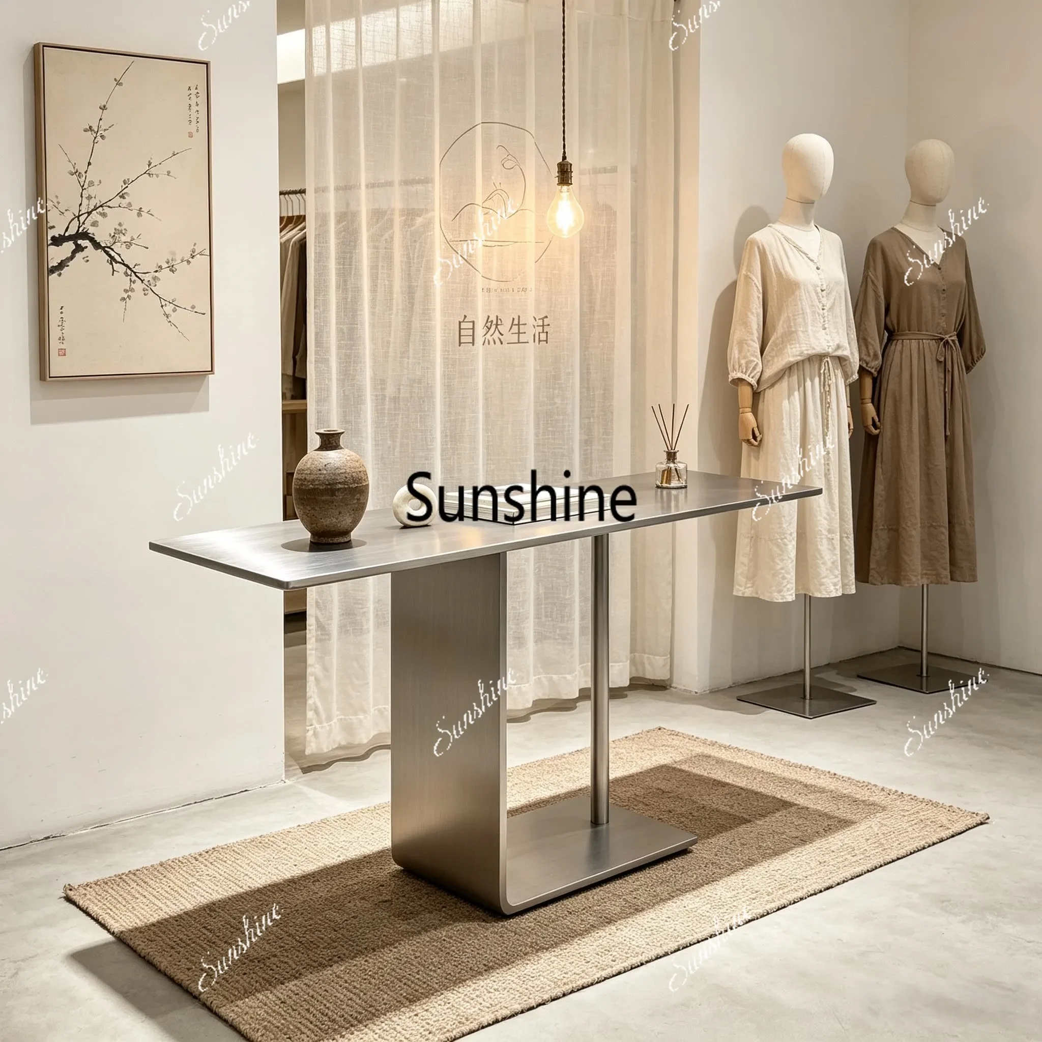 YClothing store Nakajima table display table stainless steel simple modern