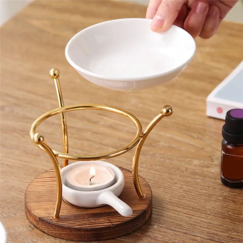 J1UL1N Lamp Stove Essential Oil Burner Ceramics Diffuser Iron Decoration Furnace Holder Office Wax Melt Fireplace Easy To Use - view 4