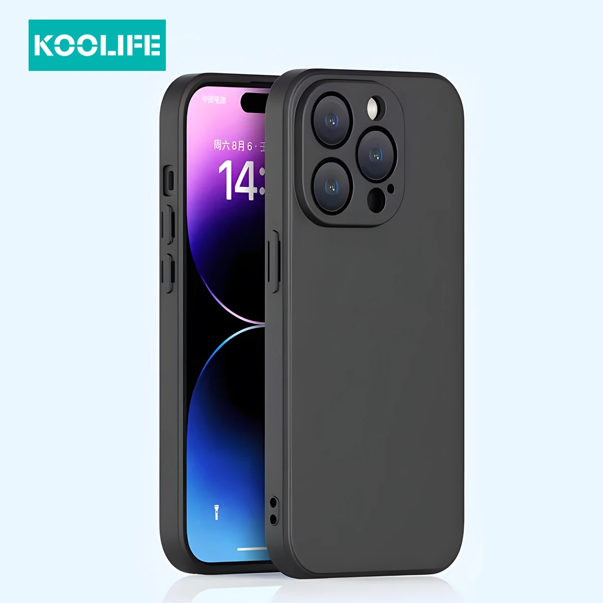 Koolife Liquid Silicone Mobile Phone Protective Case Dopamine Color with Lanyard Hole for iPhone 15 14 13 Pro Max 15 14 Plus 13