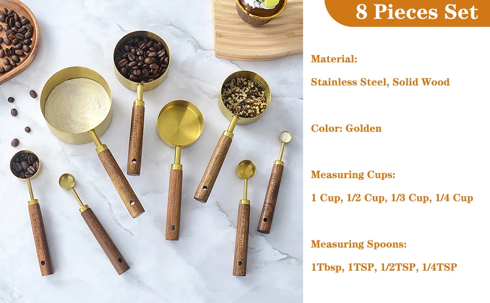 wooden measuring cups and spoons set measuring cups and spoons measuring cups gold