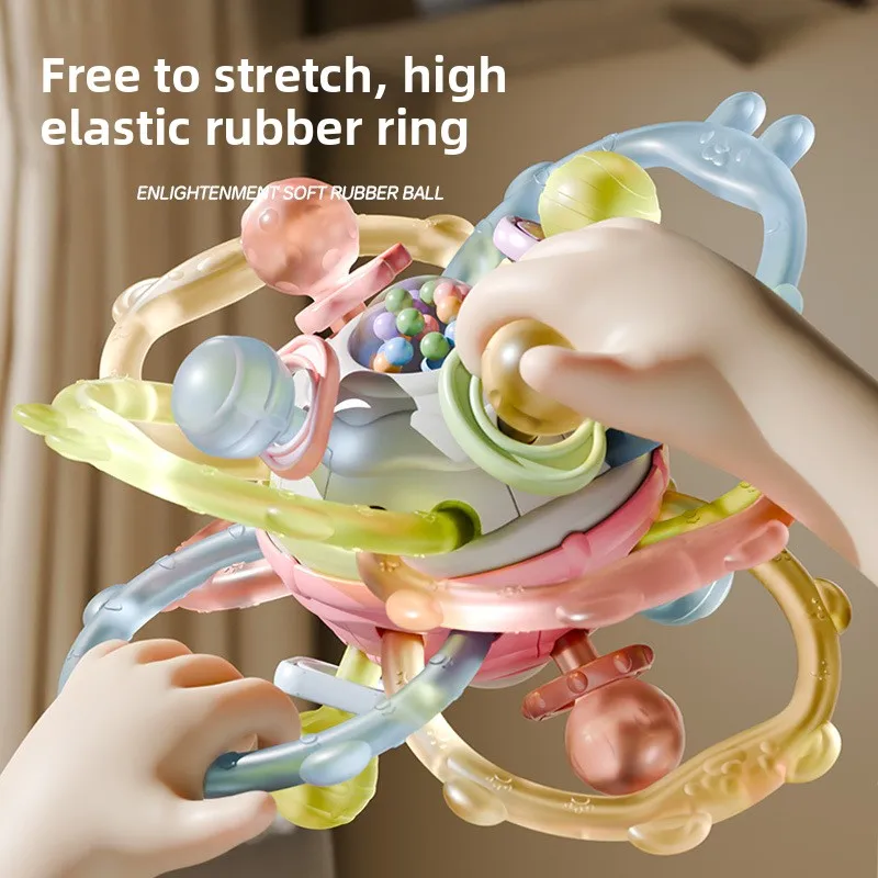 1 قطعة لعبة طفل مانهاتن كرة مستديرة لينة سيليكون اليد انتزاع الكرة حشرجة الموت Infantil مضغ التسنين لعب للرضع 0-12 شهرا