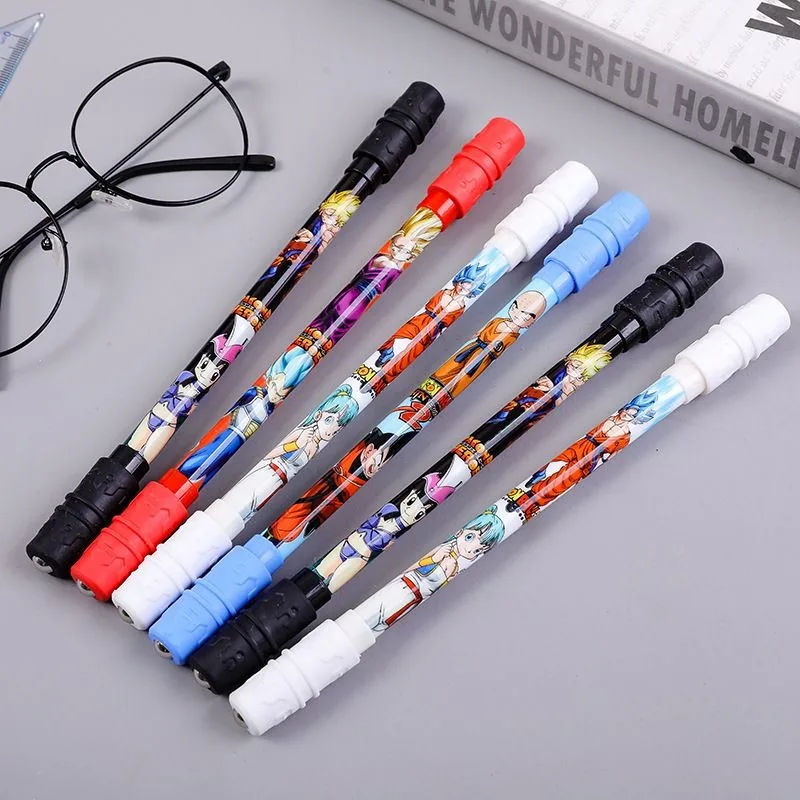 Dragon Ball Goku Male and Female Student Internet Celebrity Competition Rotary Pen Non-slip Writable Neutral Black Pen