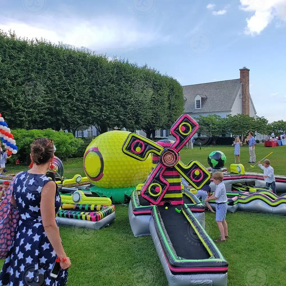 Commercial Inflatable 3/6/9 Holes Inflatable Golf Putt and Mini Golf Games Inflatable Sport Games for Kids and Adults