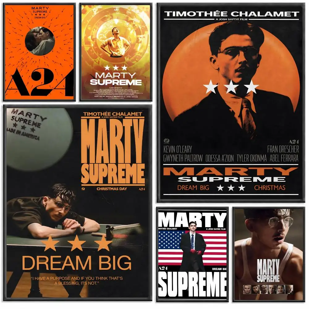 Movie Marty Supremes Poster Modern PP Paper Wall Decorative for Cafe Office Bar Home Wall Decor Gift