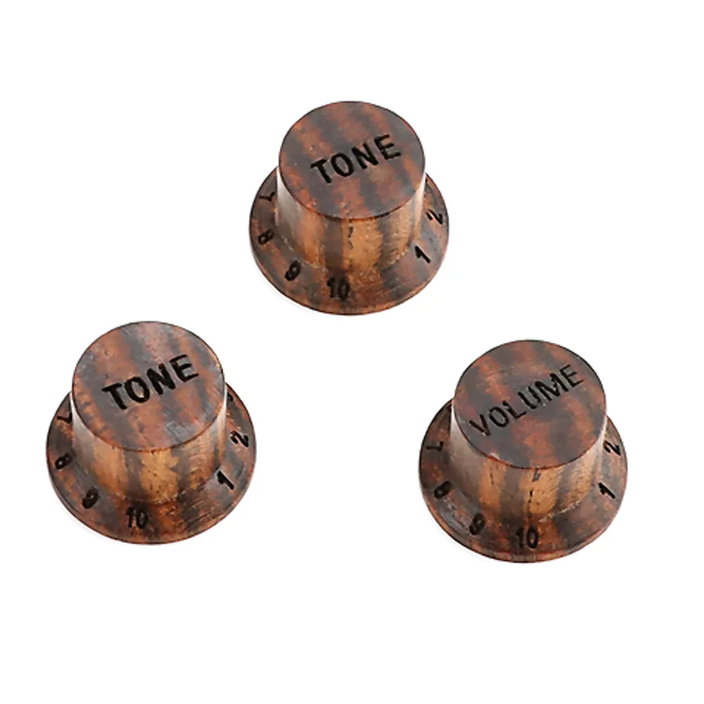

Alloy Zebra Wood Guitar Volume Knob Replacement Bass Tone Control Button Wood Knob Accessories For Electric Guitar Parts