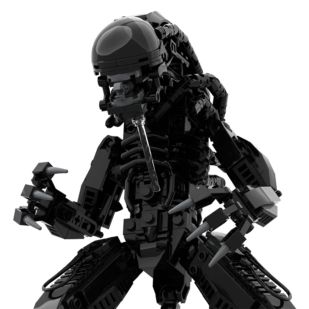 Moc-xenomorphedメカモンスタームービービルディングブロックセット、ミニサイズ、パワードワークローダーレンガ、フェイスハガーおもちゃ、ギフト、ミニサイズ、P-5000