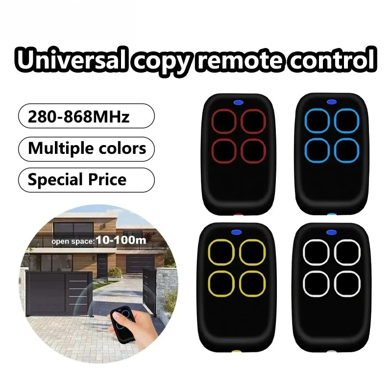 433MHz Code Grabber Clone Gate Key Garage Door RF Remote Control Duplicator Fob Command Hand Transmiter 4 Buttons waterproof