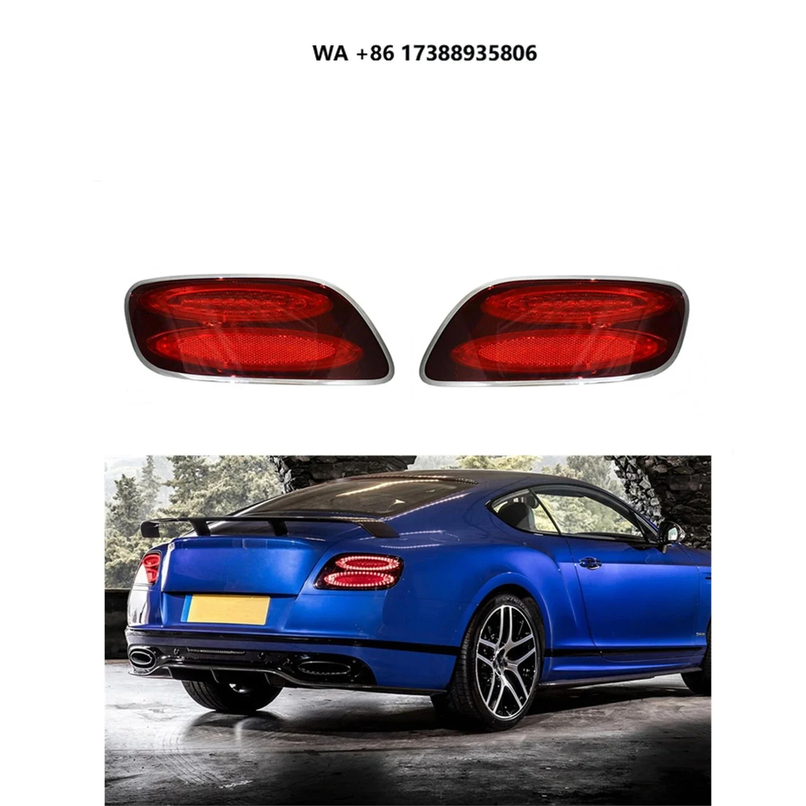 Pair Smo-ke Color Tail Light Assembly for Continental GT 2012-2017 Rear Lamp 3W3945095AF 3W3945096AF Left Right Side