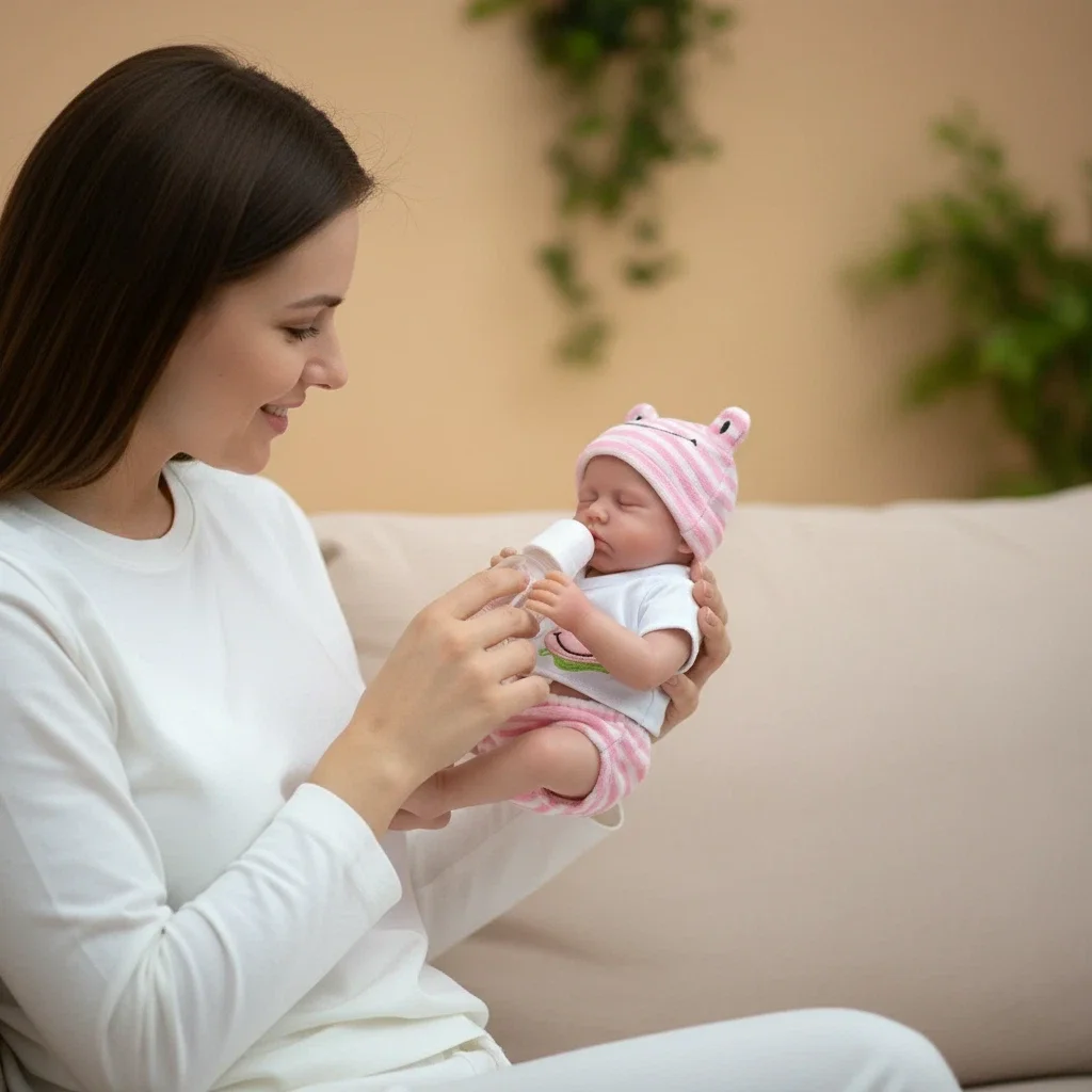 ตุ๊กตา NPK ขนาด 12 นิ้ว เหมือนจริง รุ่น Loulou Awake ทำจากซิลิโคนแพลตตินัมเนื้อนุ่มพิเศษ ยืดหยุ่น ปากสามารถเปิดได้