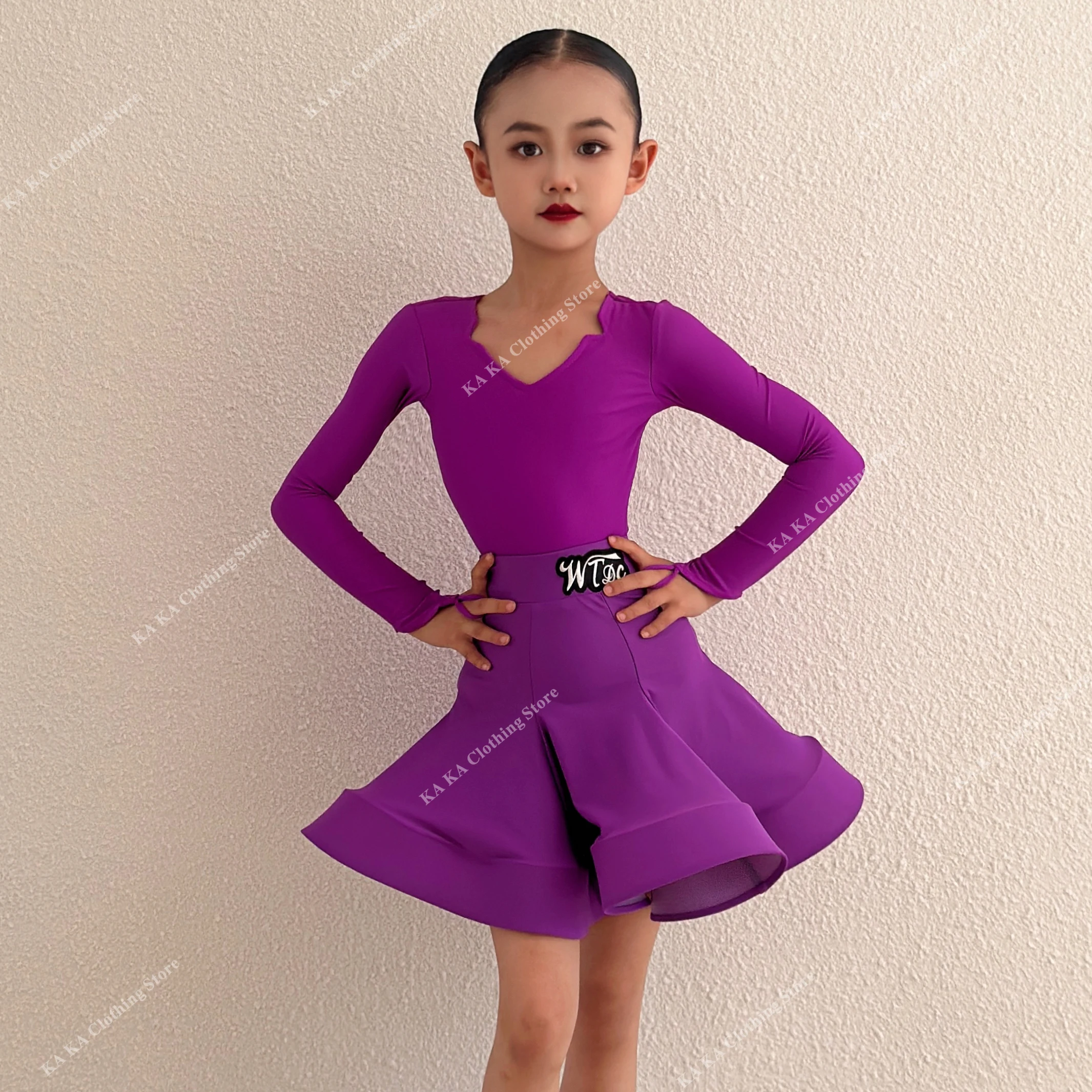 Kids Samba Rumba Salsa Tango Latin Dance Costume Girls Competition Ballroom Dress Standard Child Latin Practice Dress Clothes