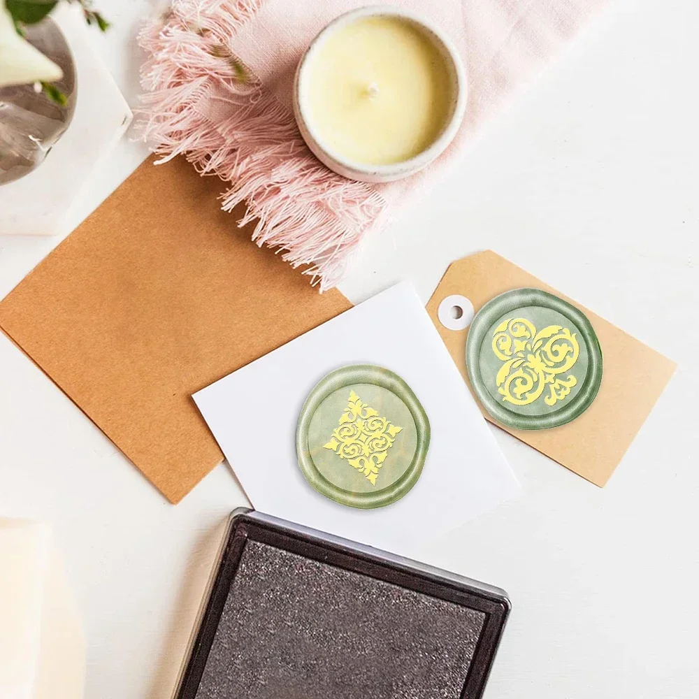 Striped And Tree Wax Stamps 25 mm Replaceable Heads Wax Stamps For Mail,Notebooks,Envelopes,Invitations,Cards,Gift Decorations