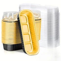 30 Pack Mini Loaf Baking Pans with Lids (6.8oz) Rectangle Aluminum Foil Baking Box Cake Pan Bread Mold baking tray bakeware
