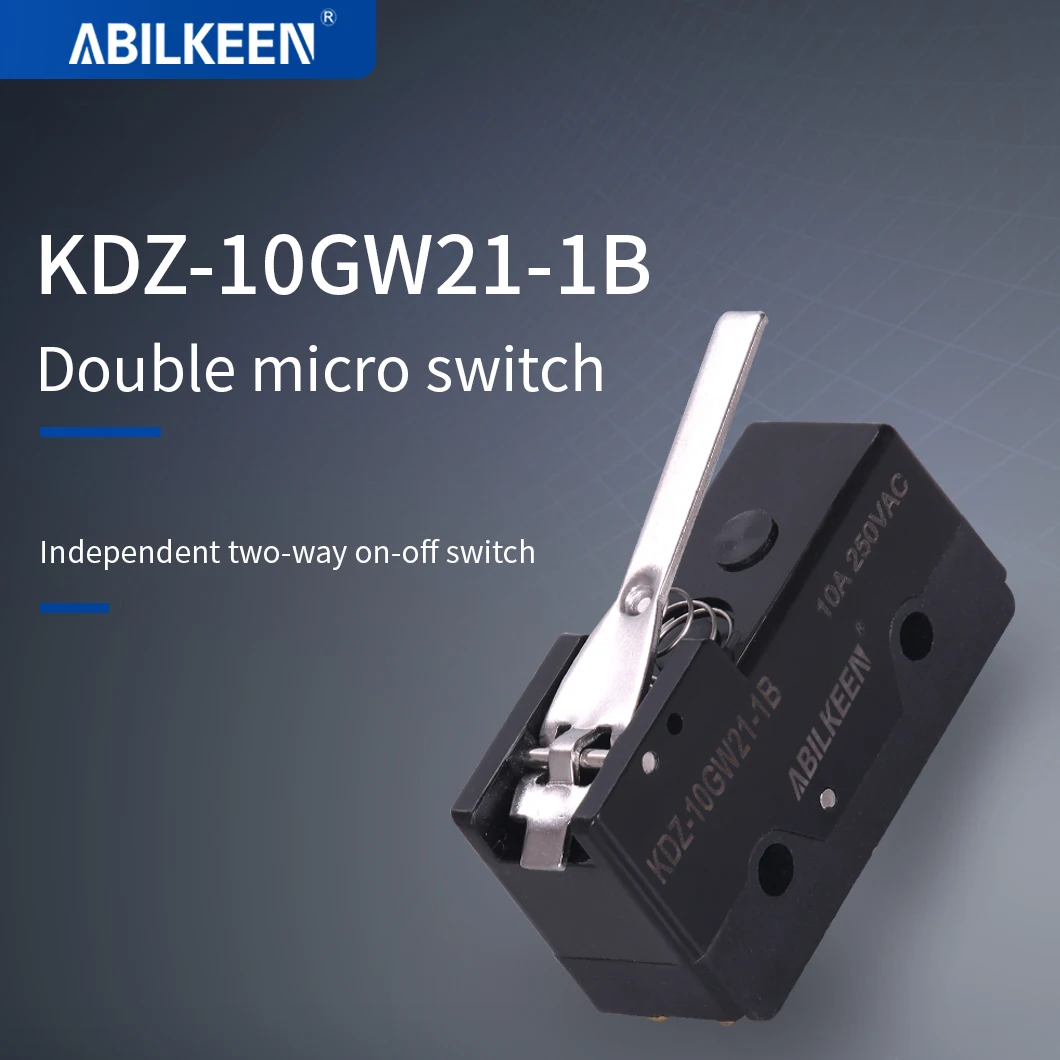 ABILKEEN Momentary Limit Micro Switch Short Lever Arm Short Stroke Micro Switch 2NO2NC KDZ-10GW21-1B Industrial Micro Switch