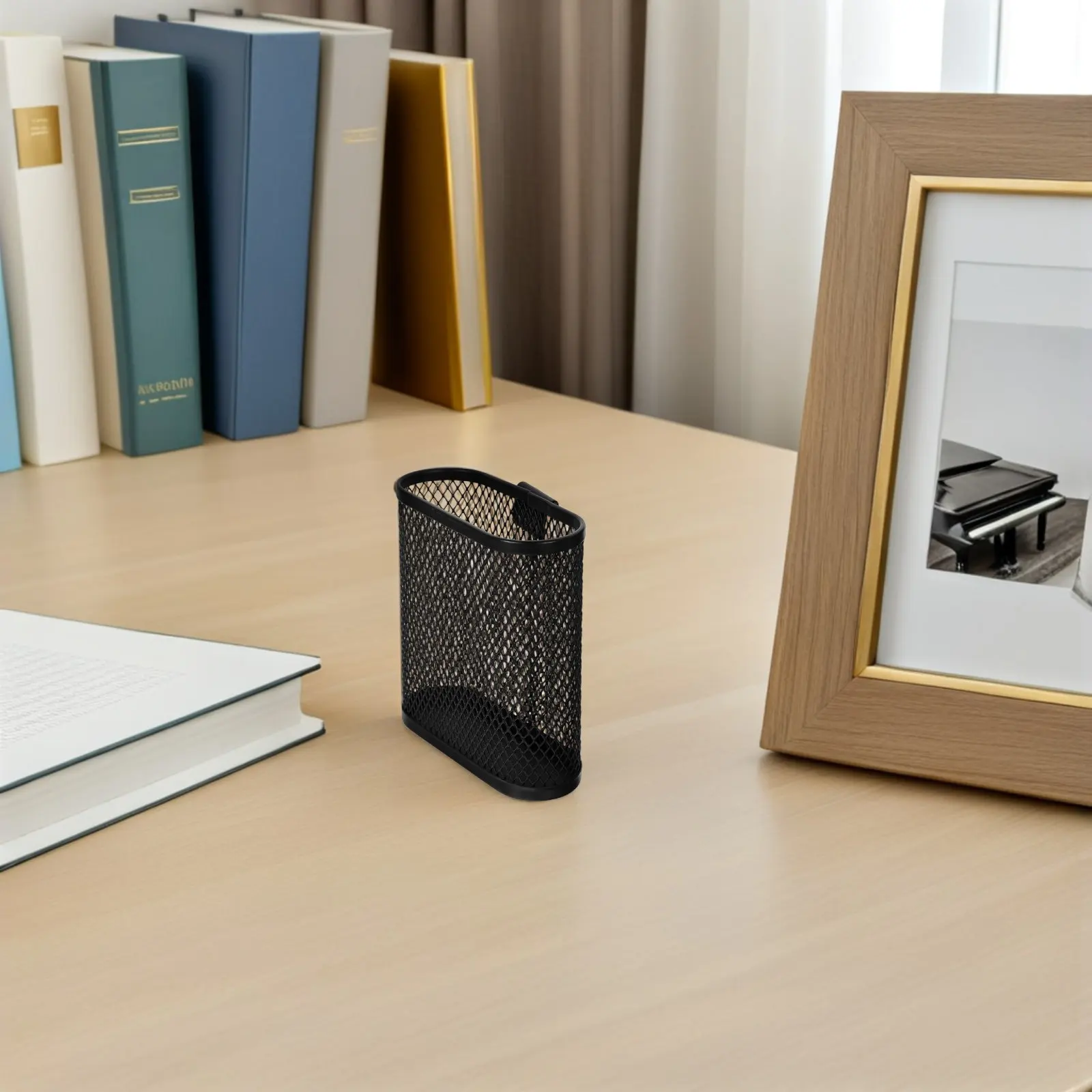 2Pcs Metal Hollow Pen Holder Desk Side Mount Pencil Organizer Brush Holder for Vanity Office Study Desktop Aesthetic Space