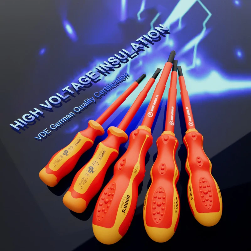 WYNN\'S 1000V VDE Insulated Screwdriver Set Phillips Slotted Screw Driver Set Household Magnetic Tip Electrician Repair Hand Tool