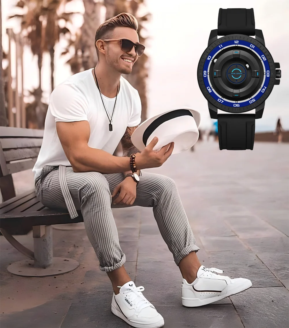 

Designer Men's Watch Unique Brand Fashion Casual Rubber Band Quartz Movement Affordable Erkek Barato Saat Montre Homme 2025