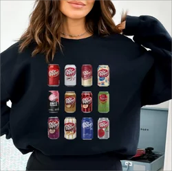 Dr Pepper Sweatshirt Vintage Casual Crew-Neck Pullover Punk Graphic Long Sleeve Tops Women Clothing ropa mujer tendencia 2024