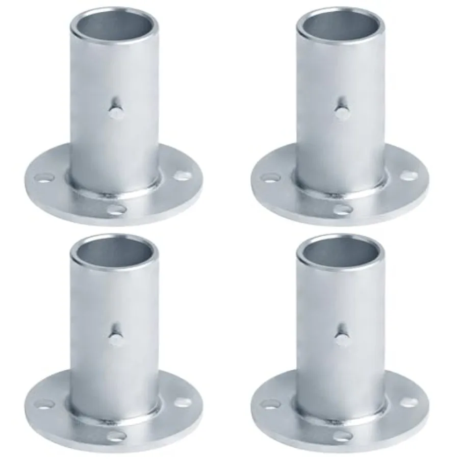 

4 Pcs Chain Link Fence Post Floor Flanges, for 1-5/8" OD Round Pipe Actual OD 1.66",3-1/2" Height