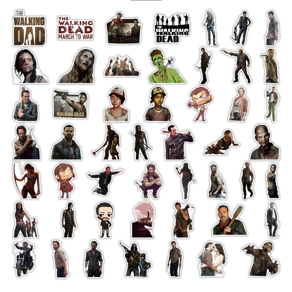 10/30/50PCS Horror The Walking Dead TV Show Stickers Zombie Decoration Suitcase Scrapbook Laptop Stationery Cool Kid Toy Sticker