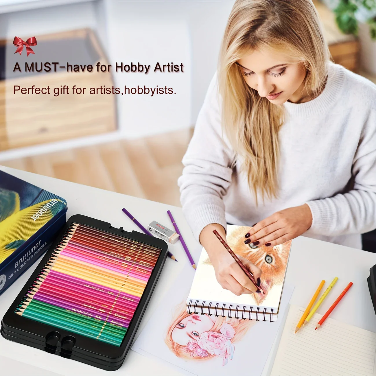 Brutfuner 180 Farben Luxus-Buntstiftset in Eisenbox, Spezialfarbstifte für Kunstzeichnungen, geeignet zum Malen, Zeichnen und Skizzieren. – Detail 8