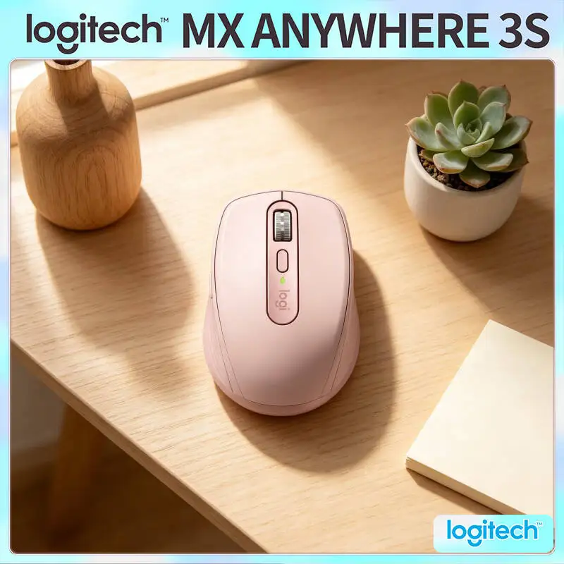 Portable MX Anywhere 3S - 8000 DPI Tracking, USB-C Quick Charge, Silent Click, Ideal for Art Studio & Short Trip