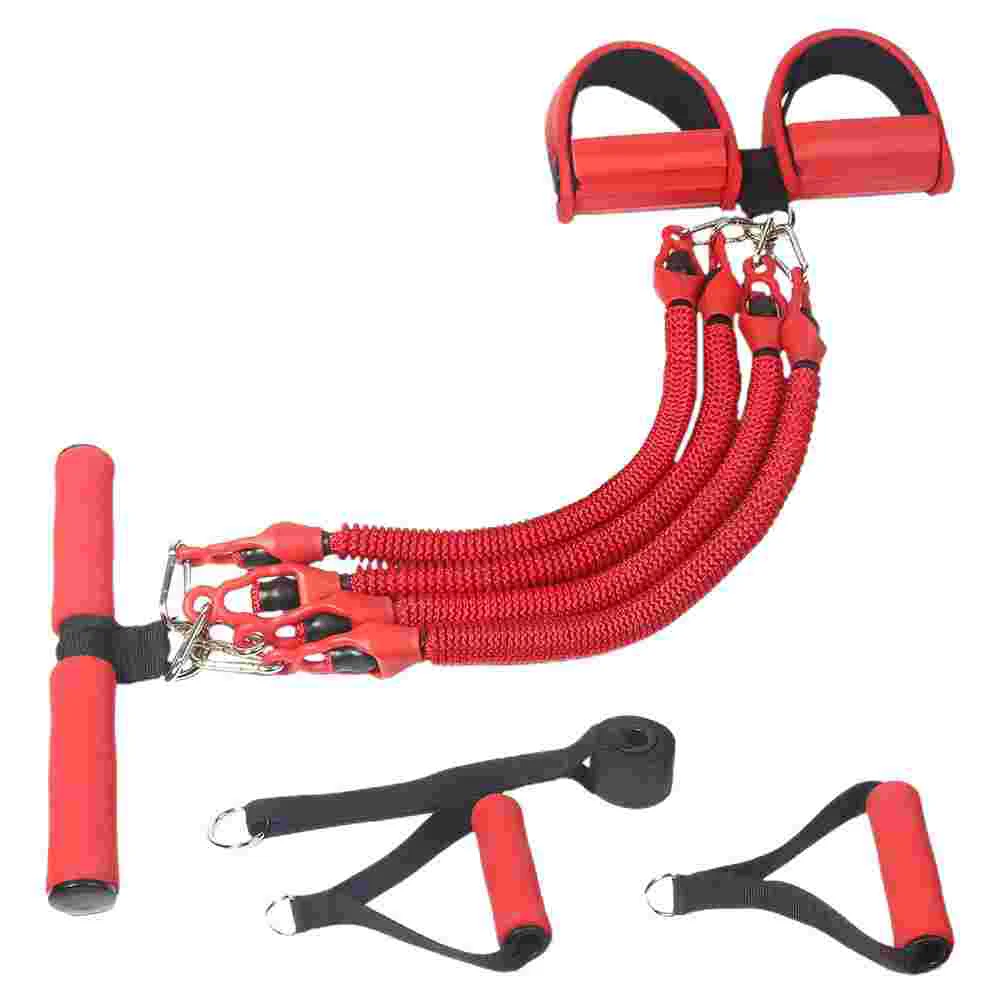 4 Pack Resistance Band Set Multi Function Fitness Pull Rope Ideal for All Ages Portable Comfortable Red Exercise Fitness