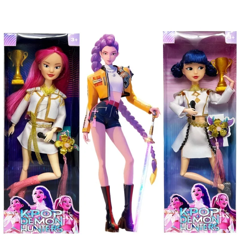 30cm NEW Anime KPop Demon Hunters Doll Vinyl Toy Rumi Mira zoi Character  vinyl mask figurine Birthday Gift Fan Club Gifts