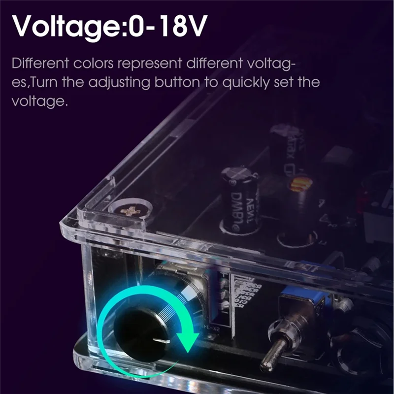 قوة الوشم شفافة مزدوجة الوضع LED منظم طاقة متكامل للضباب مناسب للملفات وأقلام الوشم الدوارة بقابس أمريكي