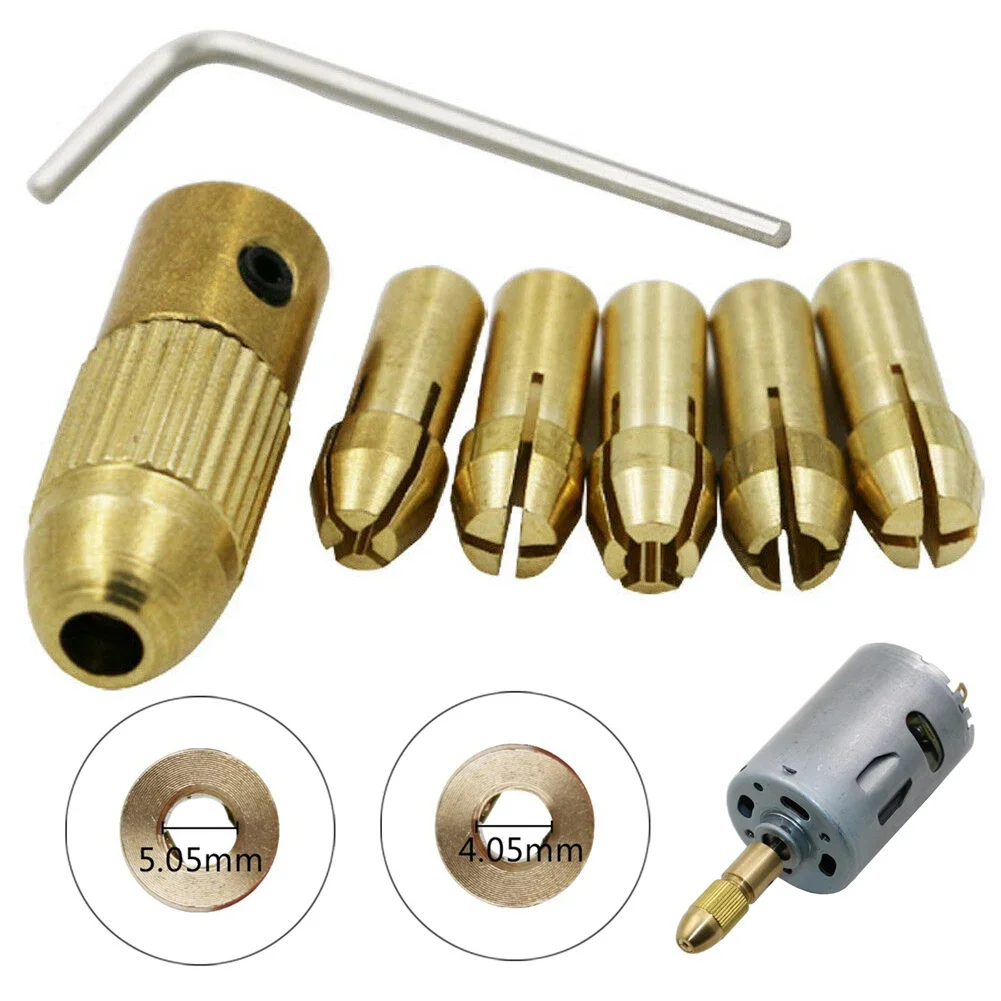 Taladro eléctrico en miniatura de 0,5-3,0mm, juego de mandril de taladro de latón autoajustable para carpintería, tablero ABS, herramientas eléctricas de cartón