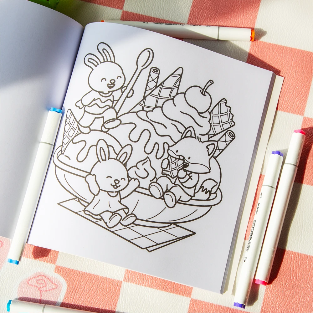 40Page Thicken Adult Coloring Book for Stress Relief Mindfulness Drawing Book Sketch Art Book Anxiety Relief Creativity Relaxati