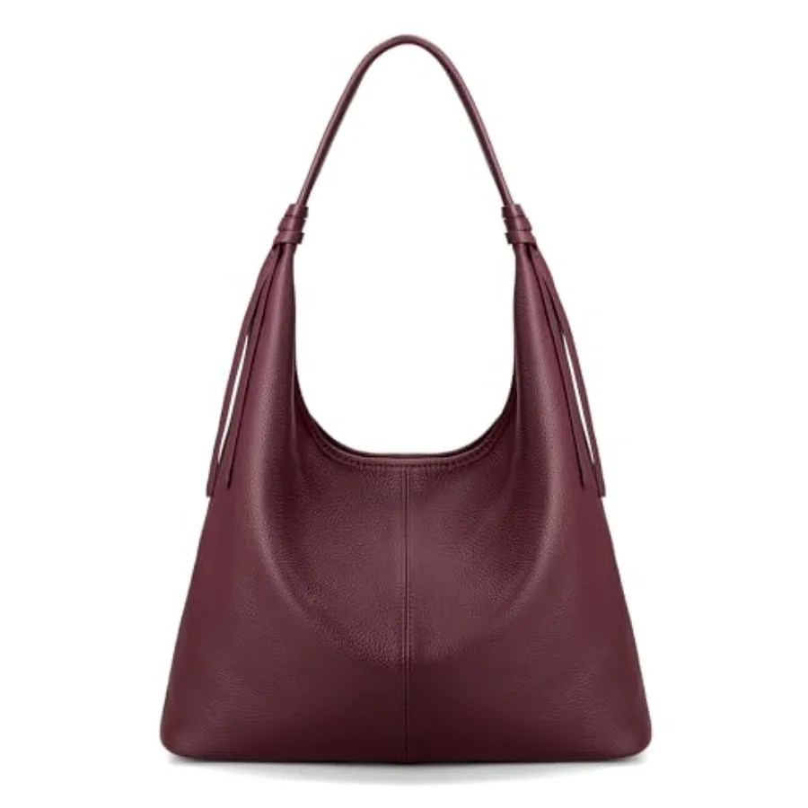 

befen Genuine Leather Slouchy Hobo Purses for Women Top Grain Real Leather Tote Handbags Shoulder Satchel with Tassel Ribbon
