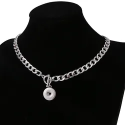 DJ0217 New O-shaped Chain 18mm Snap necklace bracelets Collar Pendant fit DIY 18MM snap buttons jewelry wholesale Gift