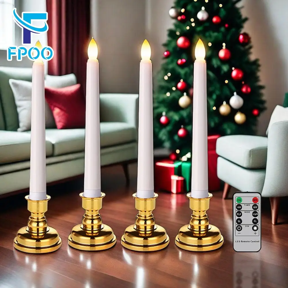 

LED Taper Candles Flameless Battery Operated Candlesticks for Candle Timer Remote Birthday Home Decorative Table Candles Wedding