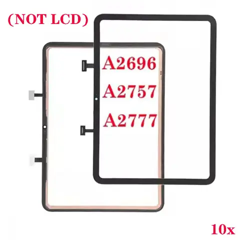 10 Uds para iPad 10 2022 A2696 A2757 A2777 10. ° 10,9 "pantalla táctil digitalizador montaje de Panel pantalla con reemplazo adhesivo