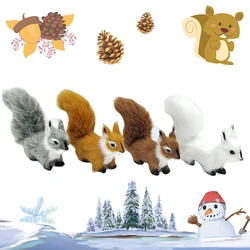 Mini simulazione scoiattolo peluche animale ornamento decorazioni da tavola di Natale regalo di compleanno per bambini carino scoiattolo miniature artigianali