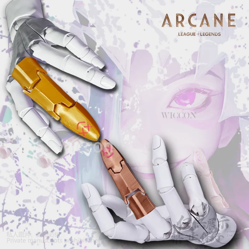 

Горячее аниме Arcane 2, игра LOL, реквизит Jinx для косплея, аксессуары для женщин и девочек, подарки на Хэллоуин, Рождественскую вечеринку, 3d палец по индивидуальному заказу