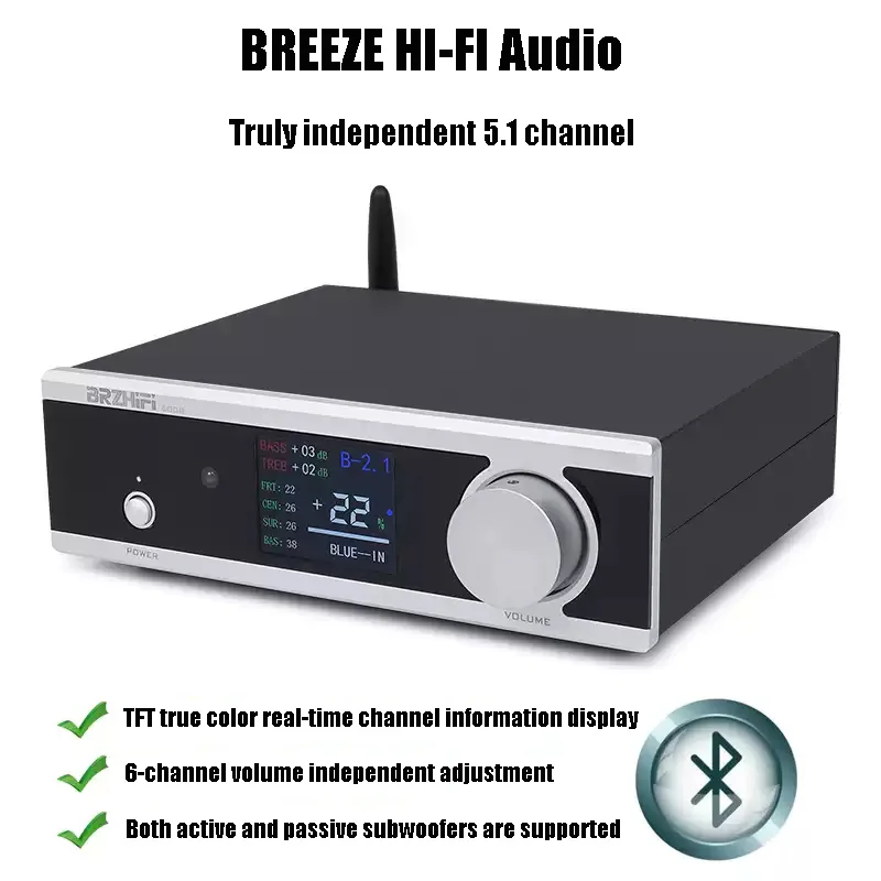 

BREEZE 2024 latest special offer A600Y 5.1-channel Bluetooth remote control amplifier with 6-channel independent adjustment