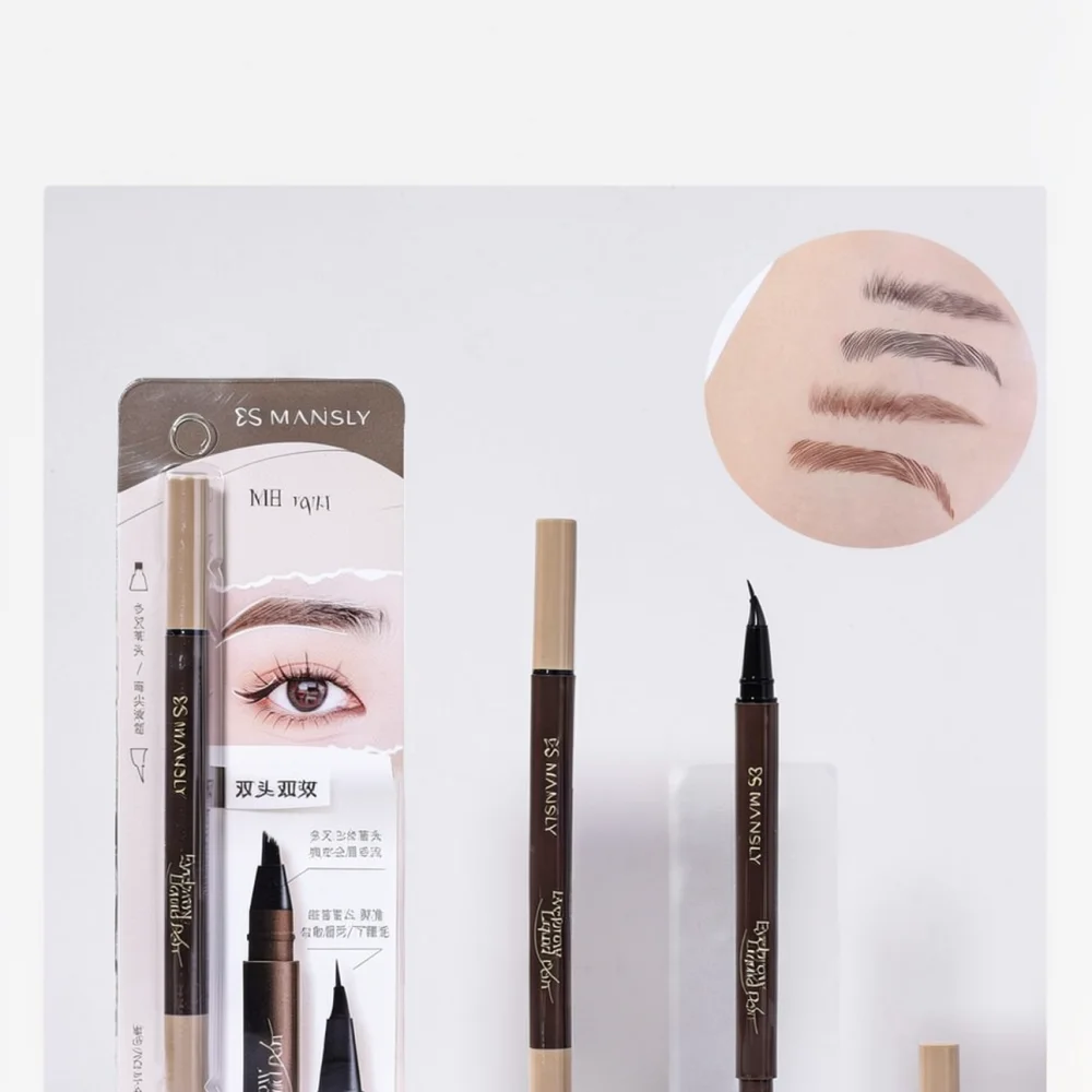 For For MANSLY Eyebrow Pencil Dual Head Liquid Pen Easy Wear Precise Stroke Long Lasting Natural Defined Brows Beauty Cosmetic
