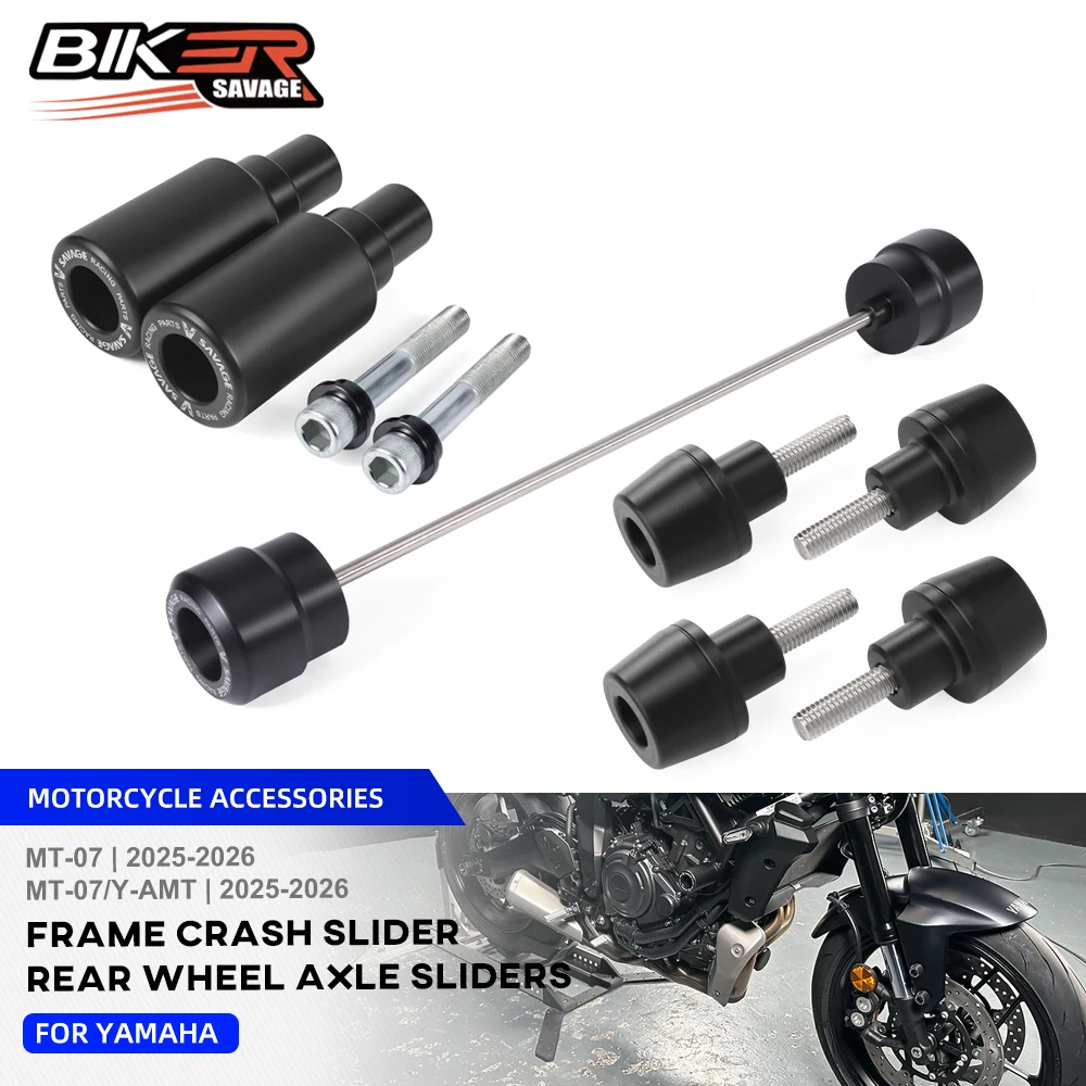 

2026 MT07 Frame Slider Crash Protector For Yamaha MT-07 Y-AMT 2025 Motorcycle Accessories Rear Wheel Axle Fork Crash Sliders