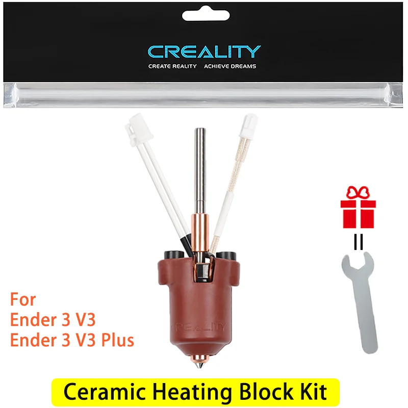 Creality Ender 3 V3/3 V3 Plus Offical Ceramic Heating Block Kit Unicorn Quick Swap Nozzle 0.4mm for Ender 3 V3 3D Printer Hotend