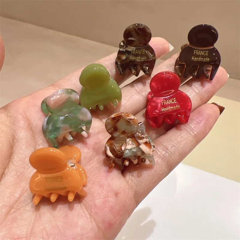 

2pcs Mini Acetate Hair Claw Side Pins Small Size Shark Clip Sweet Cute Elegant Hairpin Hair Clips Women Hair Accessories