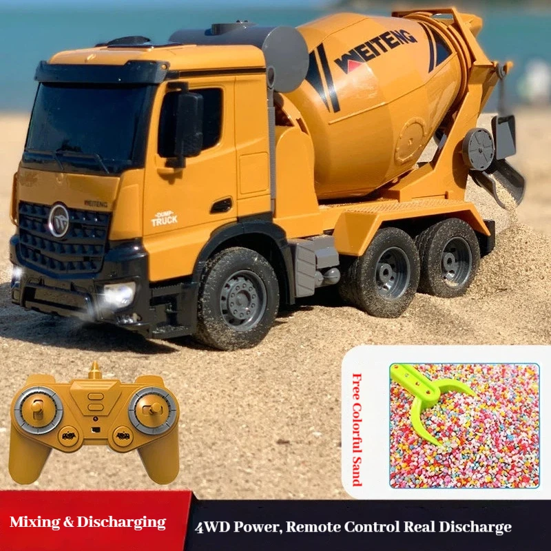 Toptoy Large Remote Control 4wd Cement Mixer Truck Model Rc Concrete Engineering Vehicle For Indoor Outdoor Play 2026 New  Model