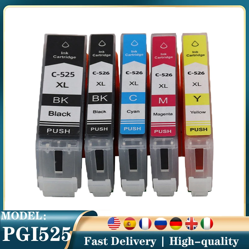 Vilaxh  for Canon PGI525 CLI-526 full Ink Cartridges Pixma MG6150 MG6250 MG5350 iX6550 MG5250 iP4850 iP4950 MG8150 printer