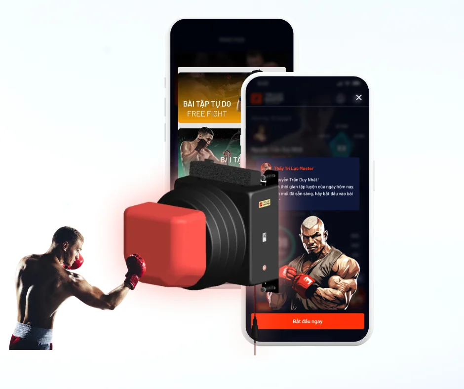 

AI Boxing Set On Champio Tri Luc Master Kickboxing Machine With Multi-target Punch And Music