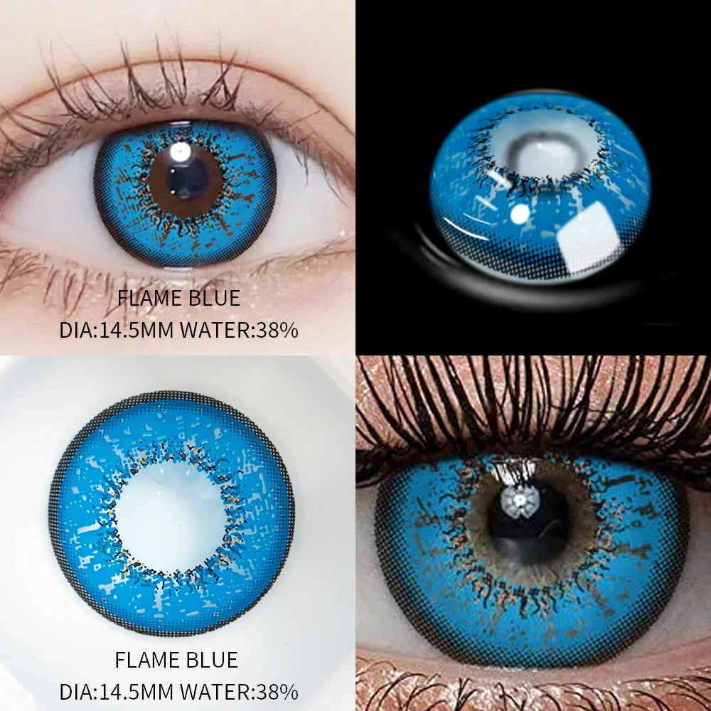 OVOLOOK-2pcs/pair Anime Contact Lenses for Eyes Cosplay Eye Color Lens Beauty Pupil Colored Eye Contacts Lenses Yearly 14.5mm