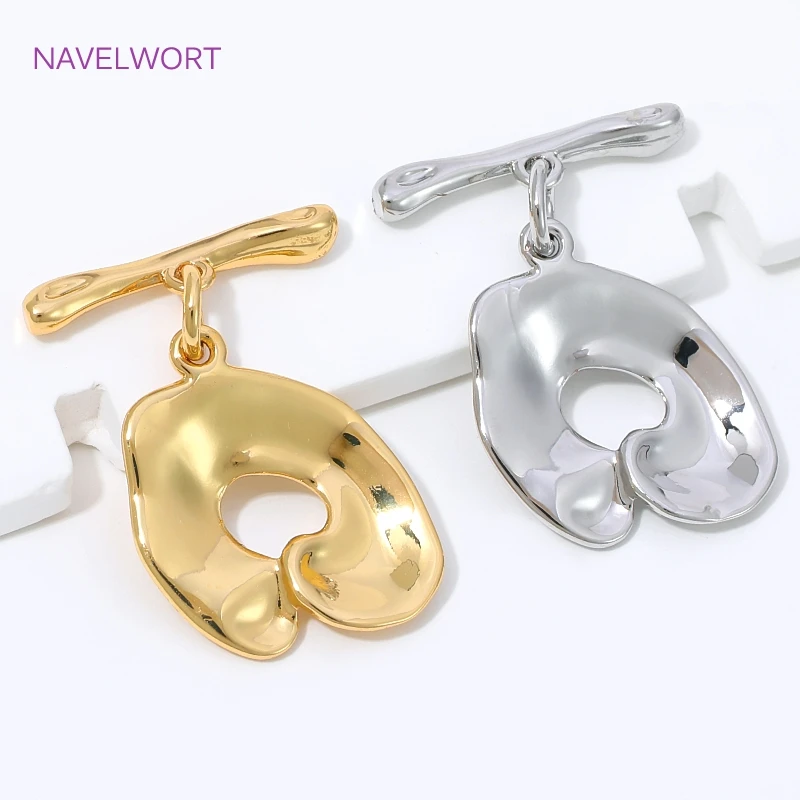 2/4/6Pcs 18K Gold Plated Irregular Toggle Clasp Connector,Brass OT Clasp For Jewelry Making,DIY Bracelet Making Material
