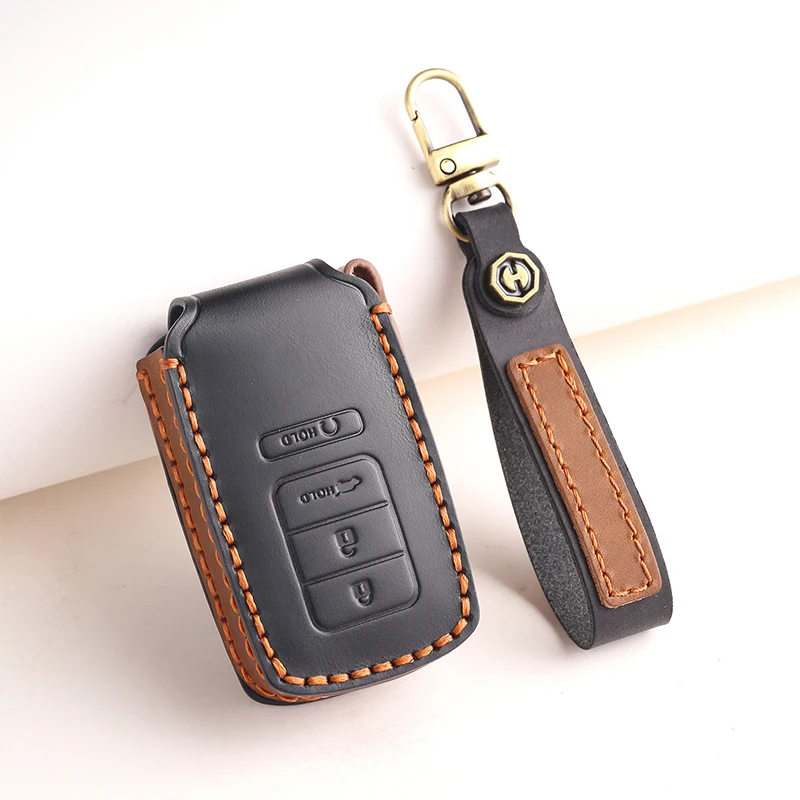 Leather Car Key Case Cover For Honda Acura RLX MDX CDX TLX-L NSX RDX Shell Fob Holder Auto Shell Fob Protector Accessories