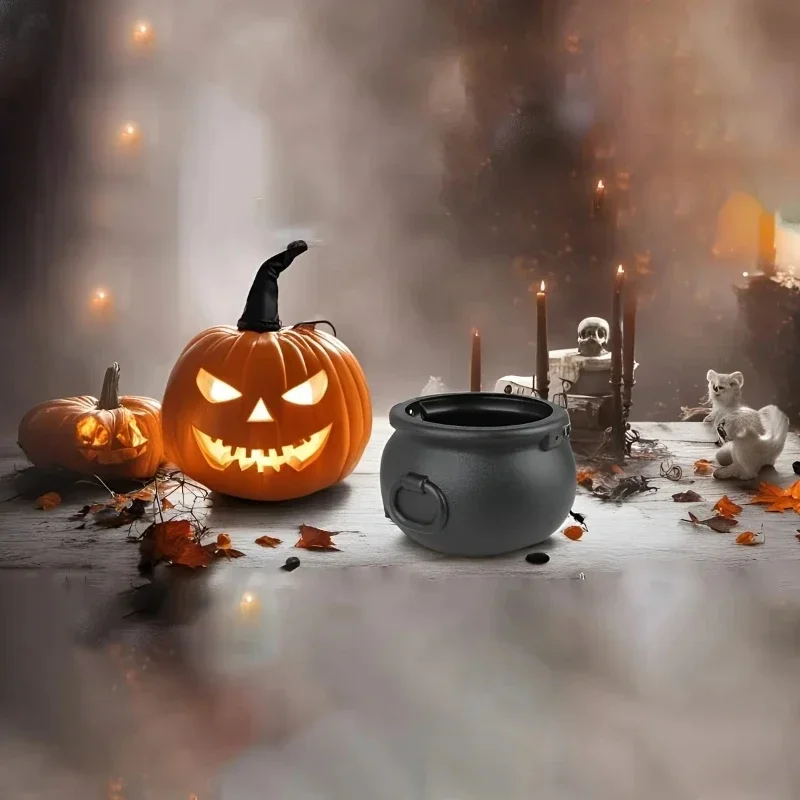 Halloween Candy Bucket Large Black Candy Kettles Cauldron Pot Trick Or Treat Holder Halloween Party Decoration Prop